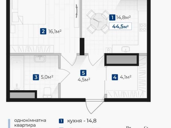 1-но кімнатна від забудовника, Socium, ЖК Козацький Крихівці