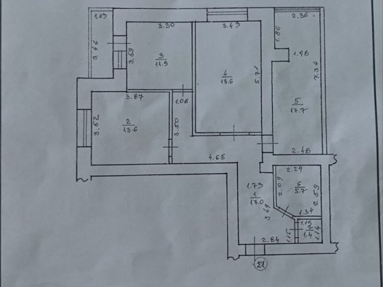 Продається 3-на квартира вул Хіміків буд 7 Угринов