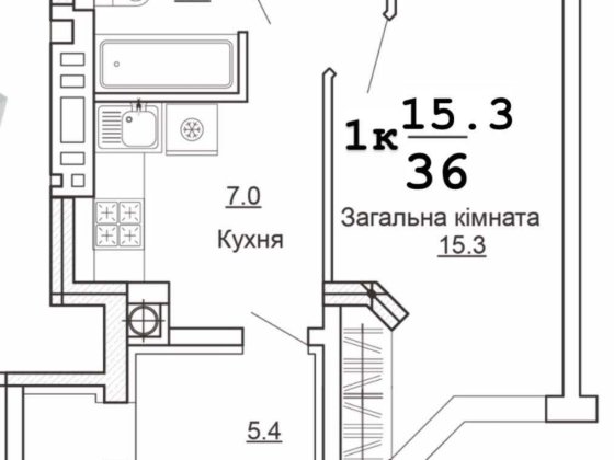 Продаж 1-кімн.квартири по вул. Теплична 44, с. Святопетрівське в Бучанському районі