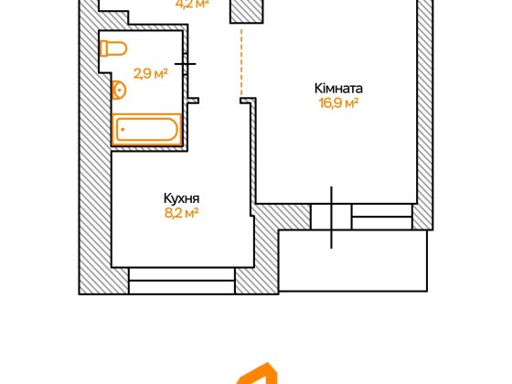 Продаж 1-кімнатної квартири 34.1м2 проспект Берестейський, 12 Шевченківський р-н. єВідновлення. Без 