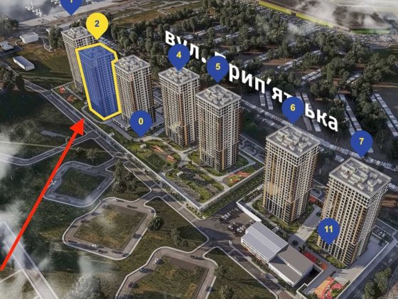 БЕЗ% ЖК Урлівський -1, однокімнатна на 3-му поверсі, 2-й будинок