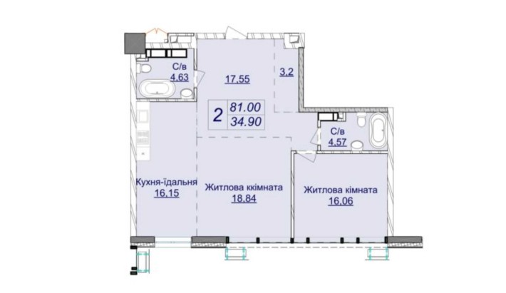 БЕЗ% Продаж 81 м2, 2к, Новопечерскі Липки, Верхогляда 24, Нова 7-черга - фото 1
