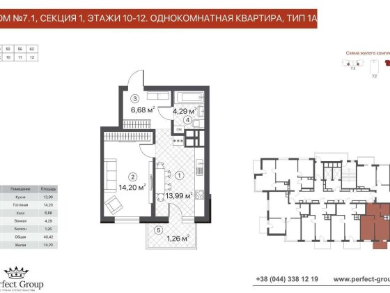 Продаж 1к квартири 40,42м² на Виноградарі в готовому будинку, навпроти ТРЦ Retroville (без комісії)