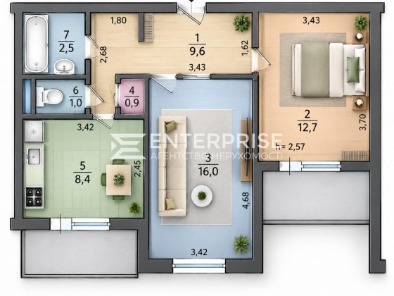 Без %! Продаж 2-к. квартири в. Бальзака 59,4 м2 Деснянський р. Киев
