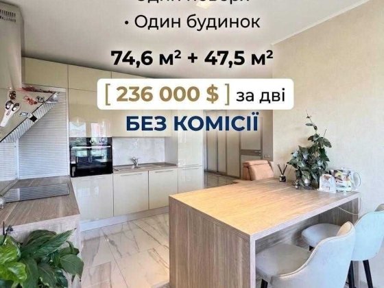 2 квартири поруч для однієї родини | ЖК «Совські ставки» | 74,6 м² + 47,5 м² | 236 000 $ без комісії