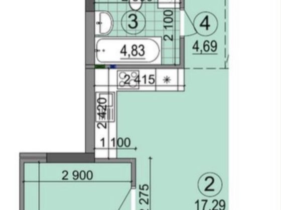 ЖК Варшавський 4. Продаж однокімнатної квартири 42,55 м.кв з зданому будинку