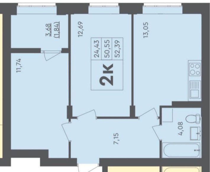 2к 53м²  Скандія, квартира, метро Лісова, новобудова - фото 1