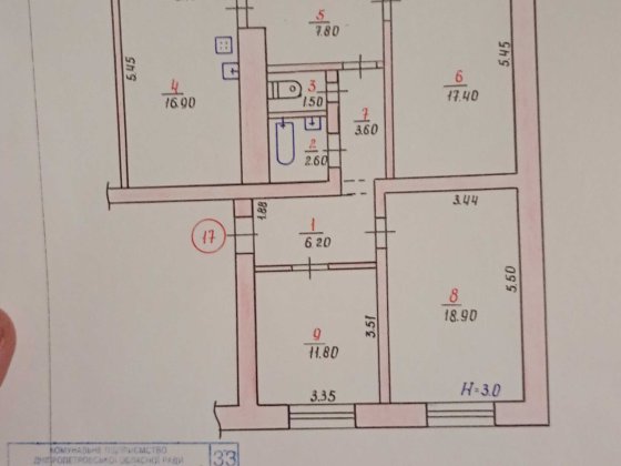 продам 3-х кімнатну квартиру с автономним опаленням Югок
