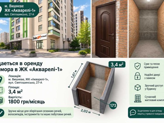 Здам в оренду ЖК Акварелі-1 Вишневе
